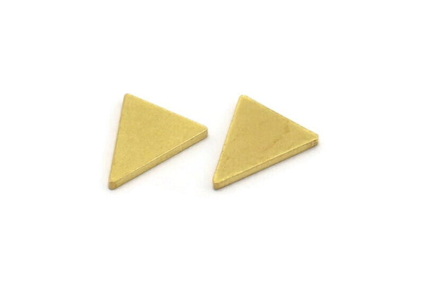 Brass Triangle Blank, 24 Raw Brass Triangle Shaped Blanks, Stamping Blanks (10x9x1mm) A4191