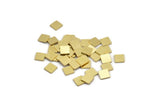 Brass Square Blank, 50 Raw Brass Square Shaped Blanks, Stamping Blanks (6x0.80mm) A4188