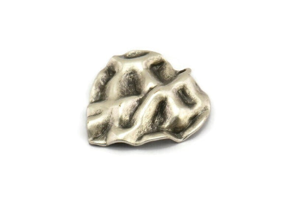 Silver Heart Charm, 6 Antique Silver Plated Brass Heart Charms With 1 Hole, Earrings, Findings (23x23x0.60mm) D0828 H0785
