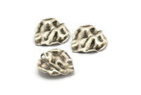 Silver Heart Charm, 6 Antique Silver Plated Brass Heart Charms With 1 Hole, Earrings, Findings (23x23x0.60mm) D0828 H0785