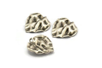 Silver Heart Charm, 6 Antique Silver Plated Brass Heart Charms With 1 Hole, Earrings, Findings (23x23x0.60mm) D0828 H0785