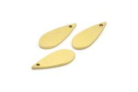 Brass Drop Charm, 24 Raw Brass Drop Charms With 1 Hole, Earrings, Findings (19x8x1mm) D0565