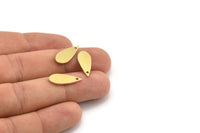 Brass Drop Charm, 24 Raw Brass Drop Charms With 1 Hole, Earrings, Findings (19x8x1mm) D0565