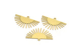Brass Sun Charm, 12 Raw Brass Sunshine Charms With 1 Loop, Pendants, Findings (17x28x0.60mm) A4050