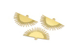 Brass Sun Charm, 12 Raw Brass Sunshine Charms With 1 Loop, Pendants, Findings (18x30x0.60mm) A4052