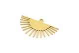 Brass Sun Charm, 12 Raw Brass Sunshine Charms With 1 Loop, Pendants, Findings (15x24x0.60mm) A4051