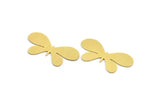 Brass Butterfly Blank, 8 Raw Brass Butterfly Blanks, Brass Stamping, Findings (16x32x0.60mm) A4009