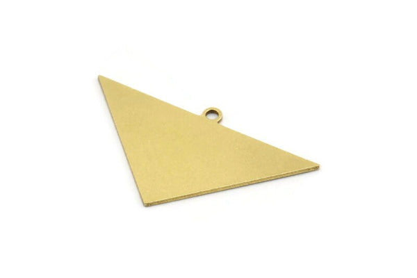 Brass Triangle Charm, 8 Raw Brass Triangle Charms With 1 Loop, Brass Pendants, Stamping Tags (18x31x0.60mm) A4038