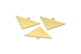 Brass Triangle Charm, 12 Raw Brass Triangle Charms With 1 Loop, Brass Pendants, Stamping Tags (14x23x0.60mm) A4037