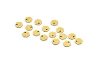 Brass Hexagon Charm, 50 Raw Brass Hexagon Charms With 1 Hole (6x1mm) A4039