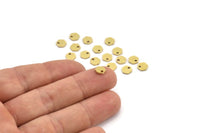 Brass Hexagon Charm, 50 Raw Brass Hexagon Charms With 1 Hole (6x1mm) A4039