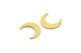 Brass Moon Blank, 50 Raw Brass Crescent Moon Shaped Blanks, Findings (11x3x1mm) A4053