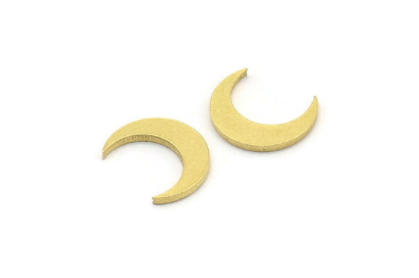 Brass Moon Blank, 50 Raw Brass Crescent Moon Shaped Blanks, Findings (11x3x1mm) A4053