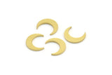 Brass Moon Blank, 50 Raw Brass Crescent Moon Shaped Blanks, Findings (11x3x1mm) A4053