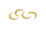 Brass Moon Blank, 24 Raw Brass Crescent Moon Shaped Blanks, Findings (16x3.5x0.60mm) A4007