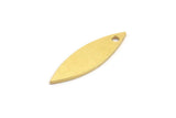 Brass Marquise Charm, 12 Raw Brass Marquise Charms With 1 Hole (25x7x0.80mm) A4042