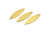 Brass Marquise Charm, 12 Raw Brass Marquise Charms With 1 Hole (25x7x0.80mm) A4042