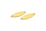 Brass Marquise Charm, 50 Raw Brass Oval Shaped Charms With 2 Holes (18x6x0.60mm) A4197
