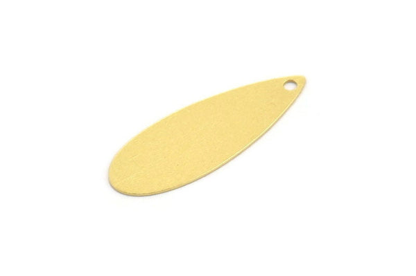 Pirinç Damla Tılsımı, 1 Delikli 12 Ham Pirinç Damla Tılsımı, Küpeler, Bulgular (28x10x0,40 mm) A4200
