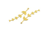 Brass Leaf Charm, 12 Raw Brass Branch Charms With 1 Loop, Charm Pendants (46x10x0.60mm) A4213