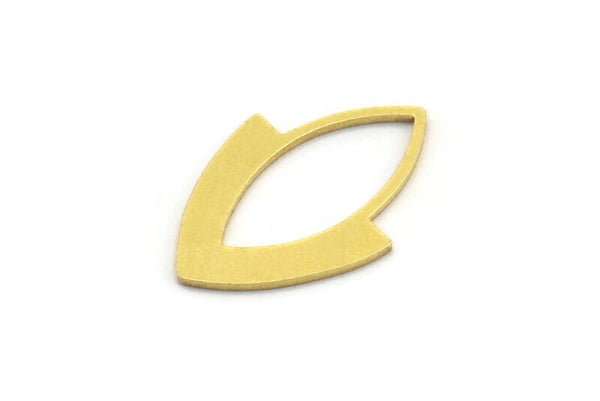 Brass Marquise Charm, 24 Raw Brass Marquise Shaped Charms, Connectors (22x15x0.80mm) A4198