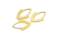 Brass Marquise Charm, 24 Raw Brass Marquise Shaped Charms, Connectors (22x15x0.80mm) A4198