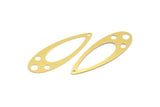 Brass Drop Charm, 12 Raw Brass Drop Charms With 1 Hole, Earrings, Findings (44x16x0.40mm) A4195