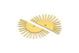Brass Sun Charm, 12 Raw Brass Sun Charms With 1 Hole, Findings (28x14x0.60mm) A4055