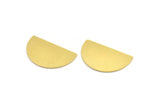 Semi Circle Blank, 4 Raw Brass Half Moon Blanks, Stamping Blanks (20x33x0.80mm) A4201