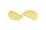Semi Circle Blank, 4 Raw Brass Half Moon Blanks, Stamping Blanks (20x33x0.80mm) A4201