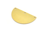 Brass Half Moon, 4 Raw Brass Semi Circle Charms With 3 Holes (33x20x0.80mm) A4202