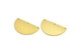 Brass Half Moon, 4 Raw Brass Semi Circle Charms With 3 Holes (33x20x0.80mm) A4202