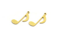 Pirinç Sekizinci Nota Charm, 1 Halkalı 50 Ham Pirinç Sekizinci Nota Şeklinde Charm, Kolye Uçları, Küpe Aksesuarları (20x8x0,80 mm) A4203