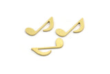 Brass Eighth Note Blank, 50 Raw Brass Eighth Note Shaped Blanks, Findings (18x8x0.80mm) A4204