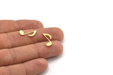 Brass Eighth Note Blank, 50 Raw Brass Eighth Note Shaped Blanks, Findings (18x8x0.80mm) A4204