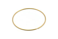 Brass Ear Hoops, 12 Raw Brass Wire Hoops (60x1.2mm) Bs 1233