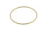 Brass Ear Hoops, 12 Raw Brass Wire Hoops (60x1.2mm) Bs 1233