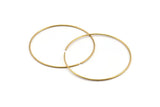Brass Ear Hoops, 12 Raw Brass Wire Hoops (60x1.2mm) Bs 1233