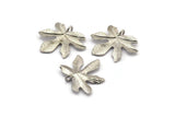 Silver Leaf Pendant, 3 Silver Tone Leaf Pendants, Charms, Earrings, Findings (26x22x1.8mm) BS 2209 H0405