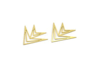 Brass Triangle Charm, 12 Raw Brass Triangle Shaped Charms, Triangle Connectors (29x26x0.60mm) A4250