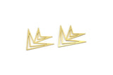 Brass Triangle Charm, 12 Raw Brass Triangle Shaped Charms, Triangle Connectors (29x26x0.60mm) A4250