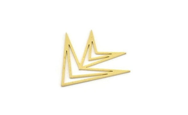Brass Triangle Charm, 12 Raw Brass Triangle Shaped Charms, Triangle Connectors (29x26x0.60mm) A4250