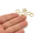 Brass Round Charm, 48 Raw Brass Hexagon Shaped Round Charms, Charm Pendants (10x1mm) A4058