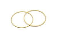 41.5mm Circle Connectors, 12 Raw Brass Circle Connectors (41.5x1x1mm) A4067