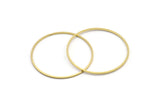 41.5mm Circle Connectors, 12 Raw Brass Circle Connectors (41.5x1x1mm) A4067