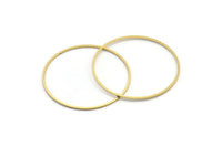 44mm Circle Connectors, 12 Raw Brass Circle Connectors (44x1x1mm) A4068