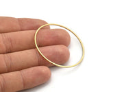 46mm Circle Connectors, 12 Raw Brass Circle Connectors (46x1x1mm) A4073