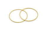 39mm Circle Connectors, 12 Raw Brass Circle Connectors (39x1x1mm) A4072