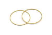38mm Circle Connectors - 24 Raw Brass Circle Connectors (38x1x1mm) Bs 1086