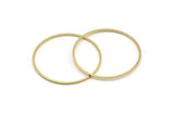 38mm Circle Connectors - 24 Raw Brass Circle Connectors (38x1x1mm) Bs 1086